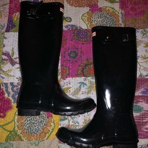 NWOT tall black hunter rain boots